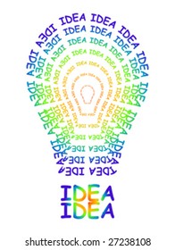 lightbulb made of word idea