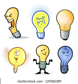 Lightbulb Man/Collection of Vector Light Bulb Characters