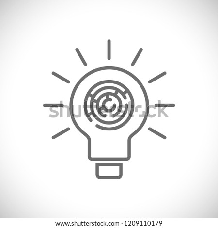 lightbulb with maze concept icon