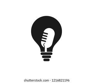 lightbulb mic idea logo designs vector