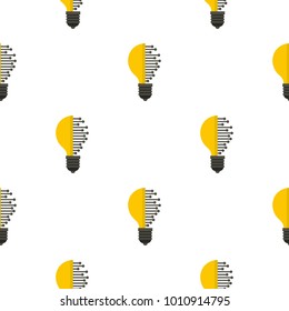 Lightbulb with microcircuit pattern seamless flat style for web vector illustration