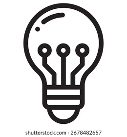 Icono moderno del Vector de la bombilla – Plantilla mínima del símbolo de la ilustración para el diseño móvil del UI del App del Web