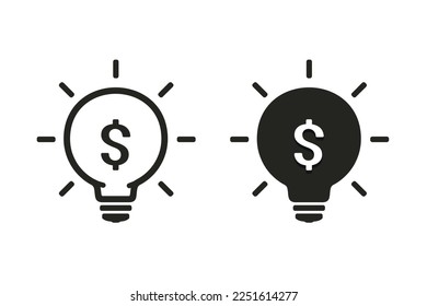 Lightbulb money icon. Illustration vector