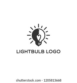 lightbulb monochrome logo design