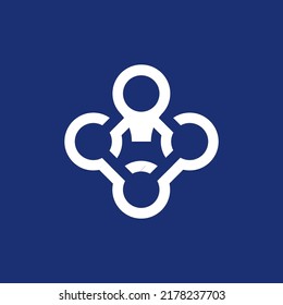 lightbulb network logo. link innovation idea logo