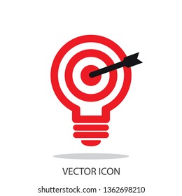 lightbulb, objective target, icon vector