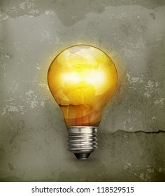 Lightbulb, old-style vector