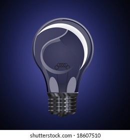 Lightbulb on blue background vector illustration