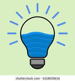 Lightbulb on a colored background. Idea lightbulb concept - Vector