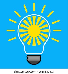 Lightbulb on a colored background. Idea lightbulb concept - Vector