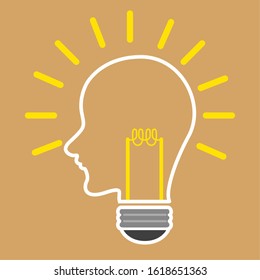 Lightbulb on a colored background. Idea lightbulb concept - Vector