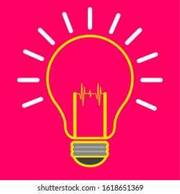 Lightbulb on a colored background. Idea lightbulb concept - Vector