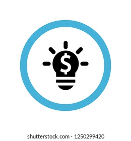 lightbulb on with dollar icon symbol. Premium quality isolated lightbulb on with dollar vector icon in trendy style. lightbulb on with dollar element.