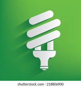 Lightbulb on green background,clean vector