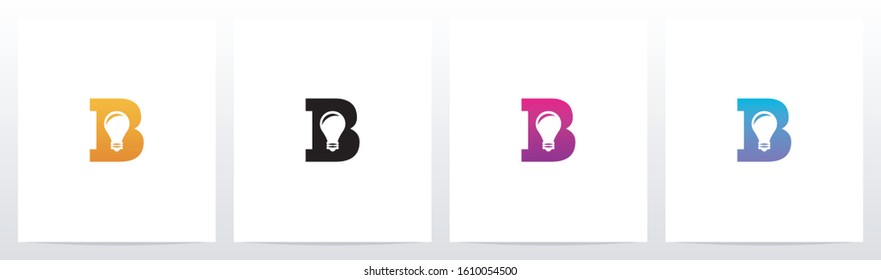 Lightbulb On Letter Logo Design B