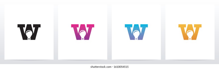 Lightbulb On Letter Logo Design W