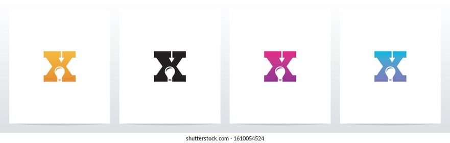 Lightbulb On Letter Logo Design X