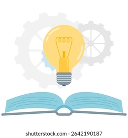 lightbulb and open book illustration
