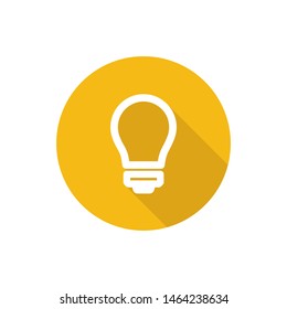 lightbulb outline icon in flat style with shadow