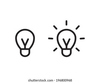 Lightbulb Outline Icon Symbol