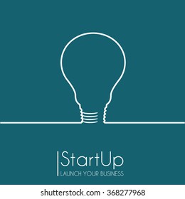 Lightbulb outline start up business concept