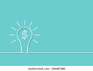 Lightbulb outline for Valuableness of Creative ideas concept with design template and abstract background, vector illustration