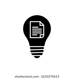Lightbulb with Paper Document Representing Strategic Planning and Ideas