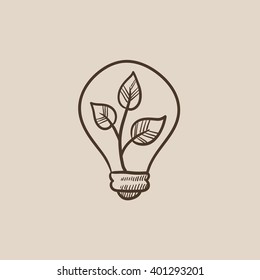 Icono de dibujo luminoso e interior de planta.