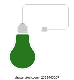 Lightbulb with plug brochure element design. Efficient power consumption. Vector illustration with empty copy space for text. Editable shapes for poster decoration. Creative and customizable frame