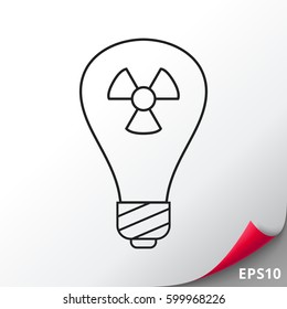 Lightbulb with radiation sign