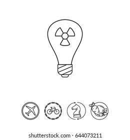 Lightbulb with radiation sign