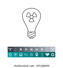 Lightbulb with radiation sign