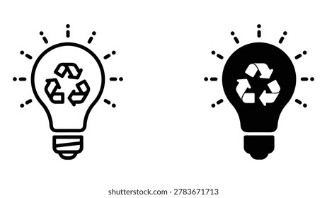 Lightbulb with recycle symbol vector illustration