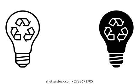Lightbulb with recycling arrows vector graphic