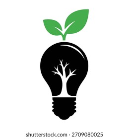 Lightbulb representing eco-friendly ideas and growth.