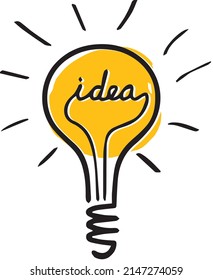 Lightbulb Representing Ideas Line Vector Illustration Stock Vector ...