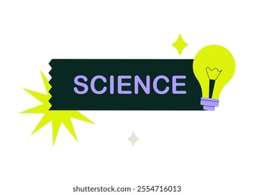 Lightbulb With Science Label In Flat Vector Illustration Symbolizing Knowledge, Education, And Innovation, Isolated On White Background