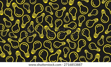 Lightbulb seamless pattern background. Light bulb motif wallpaper. Idea, thinking, creative, electric, energy, solution 
