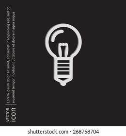 lightbulb sign. character ideas. incandescent lamp . icon of electric light