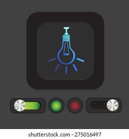 lightbulb sign. character ideas. incandescent lamp . icon of electric light
