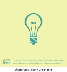 lightbulb sign. character ideas. incandescent lamp . icon of electric light