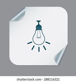 lightbulb sign. character ideas. incandescent lamp . icon of electric light