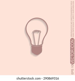 lightbulb sign. character ideas. incandescent lamp . icon of electric light