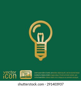 lightbulb sign. character ideas. incandescent lamp . icon of electric light
