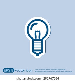 lightbulb sign. character ideas. incandescent lamp . icon of electric light