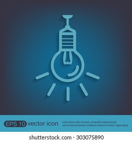 lightbulb sign. character ideas. incandescent lamp . icon of electric light