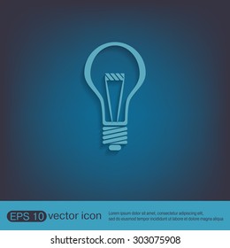 lightbulb sign. character ideas. incandescent lamp . icon of electric light