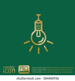 lightbulb sign. character ideas. incandescent lamp . icon of electric light
