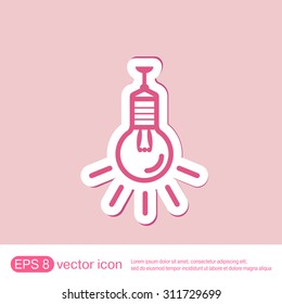 lightbulb sign. character ideas. incandescent lamp . icon of electric light