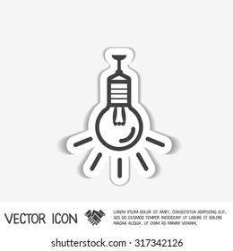 lightbulb sign. character ideas. incandescent lamp . icon of electric light
